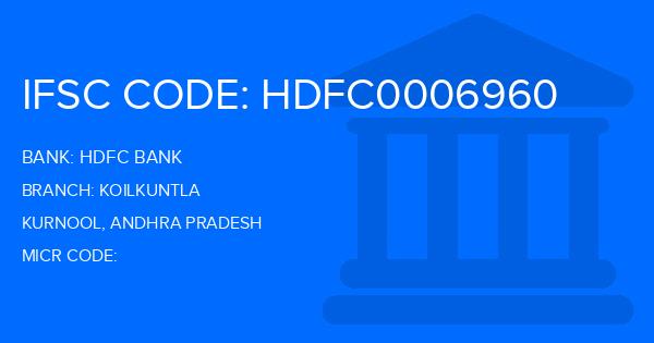 Hdfc Bank Koilkuntla Branch IFSC Code