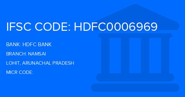 Hdfc Bank Namsai Branch IFSC Code