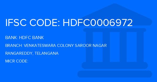 Hdfc Bank Venkateswara Colony Saroor Nagar Branch IFSC Code