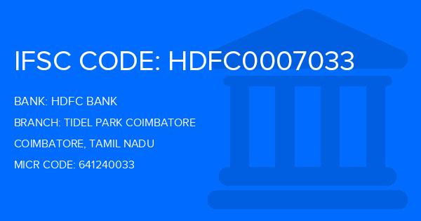 Hdfc Bank Tidel Park Coimbatore Branch IFSC Code