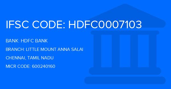 Hdfc Bank Little Mount Anna Salai Branch IFSC Code