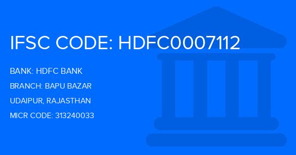 Hdfc Bank Bapu Bazar Branch IFSC Code