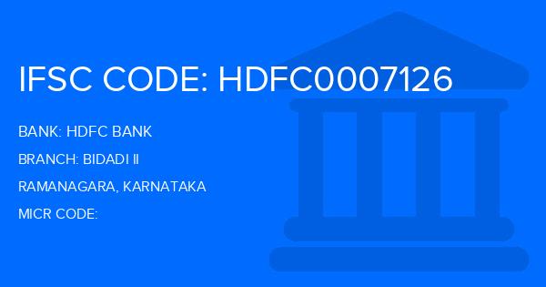 Hdfc Bank Bidadi Ii Branch IFSC Code