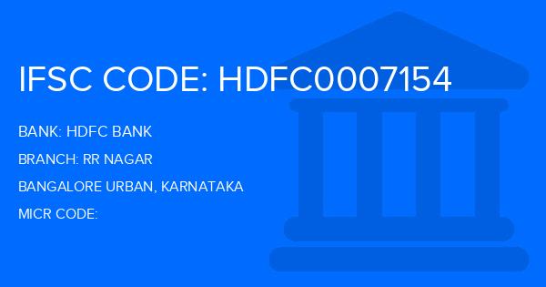 Hdfc Bank Rr Nagar Branch IFSC Code