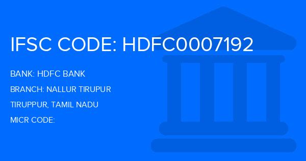Hdfc Bank Nallur Tirupur Branch IFSC Code