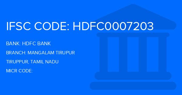 Hdfc Bank Mangalam Tirupur Branch IFSC Code