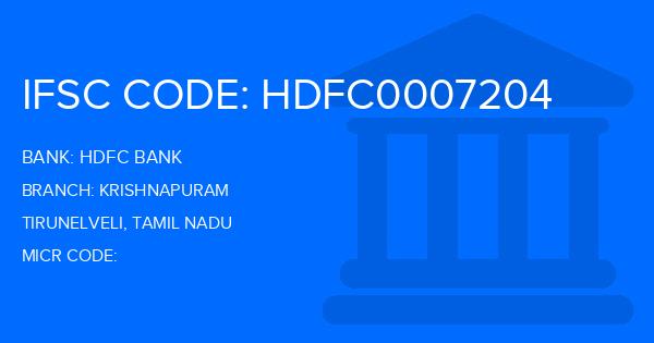 Hdfc Bank Krishnapuram Branch IFSC Code