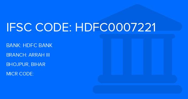 Hdfc Bank Arrah Iii Branch IFSC Code