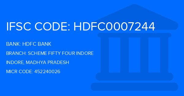 Hdfc Bank Scheme Fifty Four Indore Branch IFSC Code