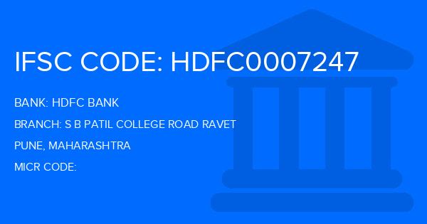 Hdfc Bank S B Patil College Road Ravet Branch IFSC Code