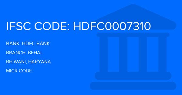 Hdfc Bank Behal Branch IFSC Code