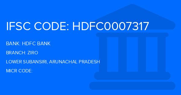 Hdfc Bank Ziro Branch IFSC Code