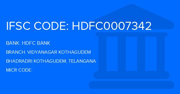 Hdfc Bank Vidyanagar Kothagudem Branch IFSC Code