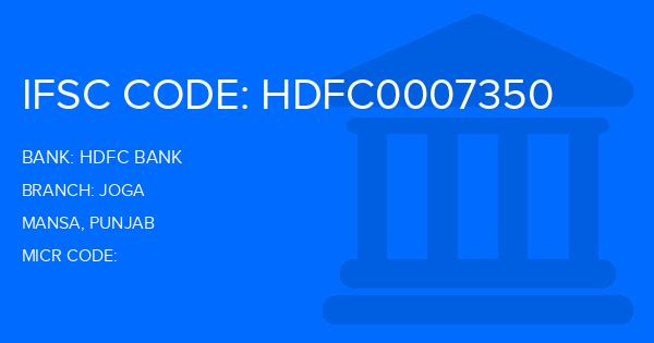 Hdfc Bank Joga Branch IFSC Code