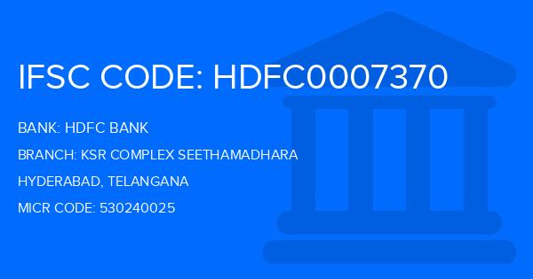 Hdfc Bank Ksr Complex Seethamadhara Branch IFSC Code