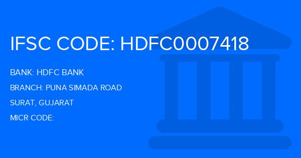 Hdfc Bank Puna Simada Road Branch IFSC Code