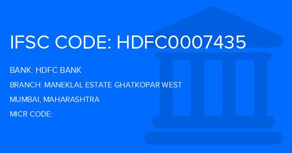 Hdfc Bank Maneklal Estate Ghatkopar West Branch IFSC Code