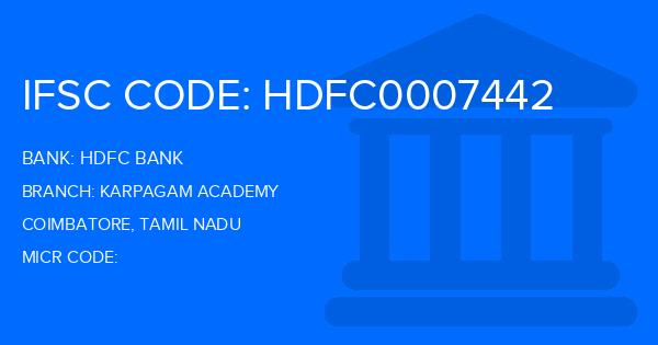 Hdfc Bank Karpagam Academy Branch IFSC Code