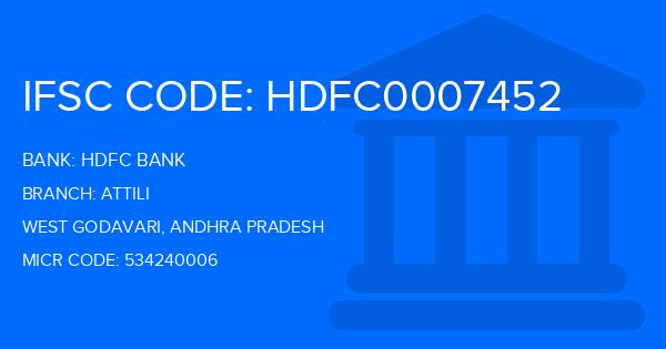 Hdfc Bank Attili Branch IFSC Code
