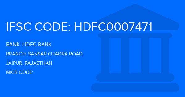 Hdfc Bank Sansar Chadra Road Branch IFSC Code