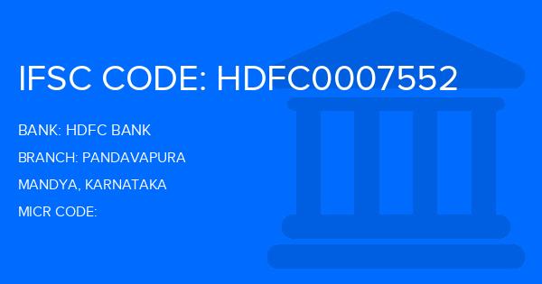 Hdfc Bank Pandavapura Branch IFSC Code