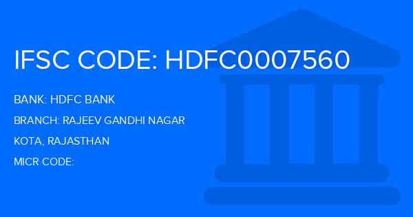 Hdfc Bank Rajeev Gandhi Nagar Branch IFSC Code