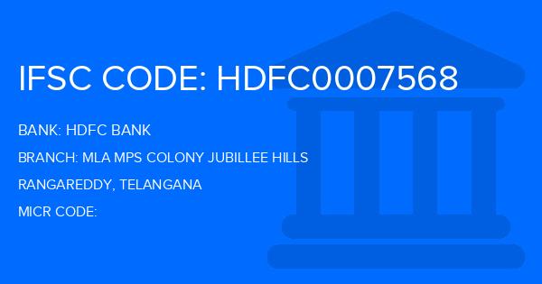 Hdfc Bank Mla Mps Colony Jubillee Hills Branch IFSC Code
