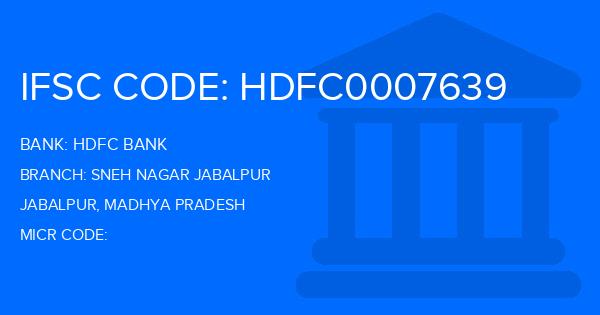 Hdfc Bank Sneh Nagar Jabalpur Branch IFSC Code