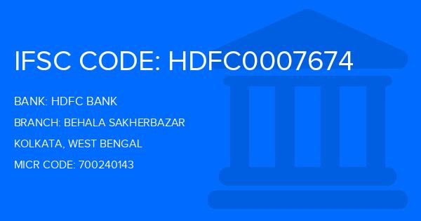 Hdfc Bank Behala Sakherbazar Branch IFSC Code