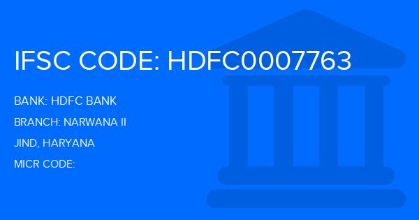 Hdfc Bank Narwana Ii Branch IFSC Code