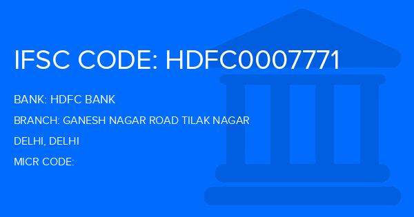 Hdfc Bank Ganesh Nagar Road Tilak Nagar Branch IFSC Code
