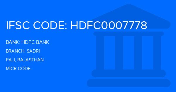 Hdfc Bank Sadri Branch IFSC Code