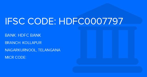 Hdfc Bank Kollapur Branch IFSC Code