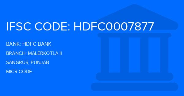 Hdfc Bank Malerkotla Ii Branch IFSC Code