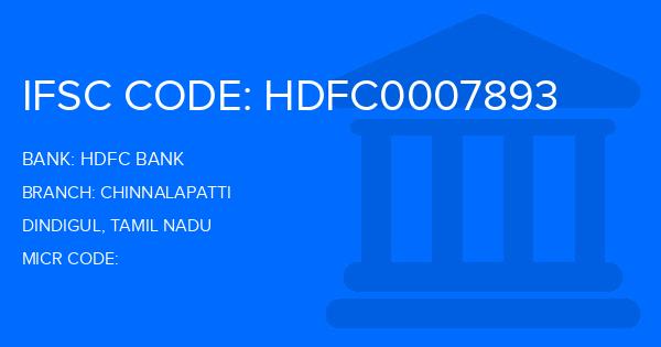 Hdfc Bank Chinnalapatti Branch IFSC Code