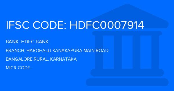 Hdfc Bank Harohalli Kanakapura Main Road Branch IFSC Code