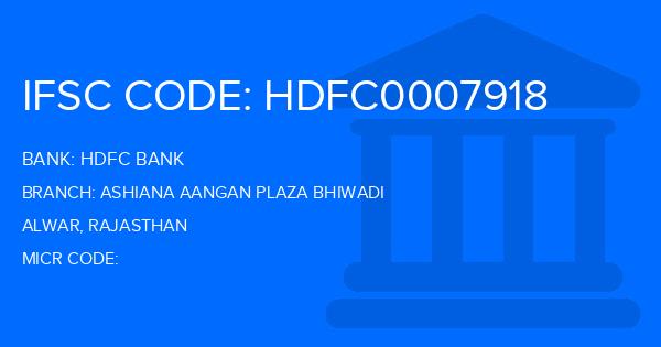 Hdfc Bank Ashiana Aangan Plaza Bhiwadi Branch IFSC Code