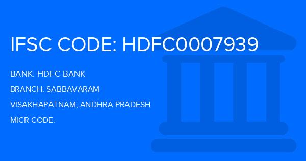 Hdfc Bank Sabbavaram Branch IFSC Code