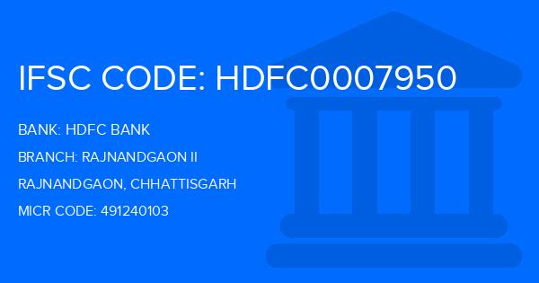 Hdfc Bank Rajnandgaon Ii Branch IFSC Code