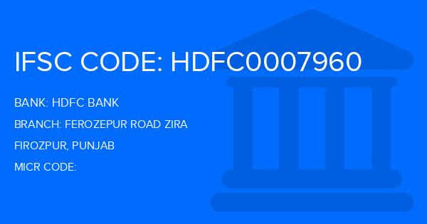 Hdfc Bank Ferozepur Road Zira Branch IFSC Code