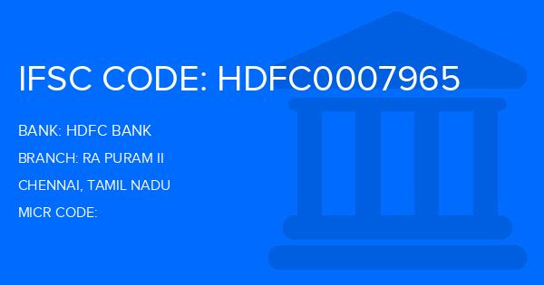 Hdfc Bank Ra Puram Ii Branch IFSC Code