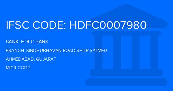 Hdfc Bank Sindhubhavan Road Shilp Satved Branch IFSC Code