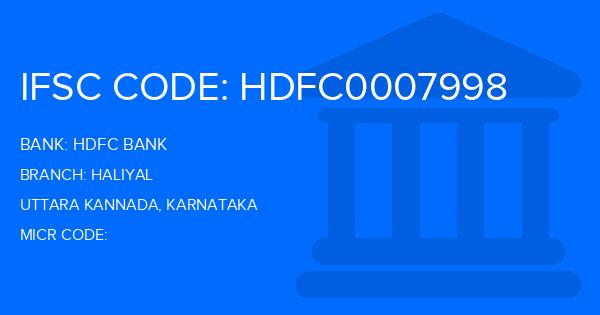 Hdfc Bank Haliyal Branch IFSC Code