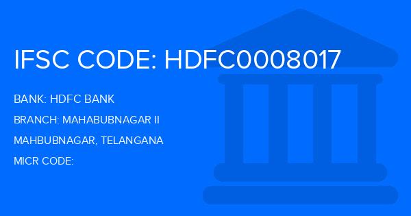 Hdfc Bank Mahabubnagar Ii Branch IFSC Code