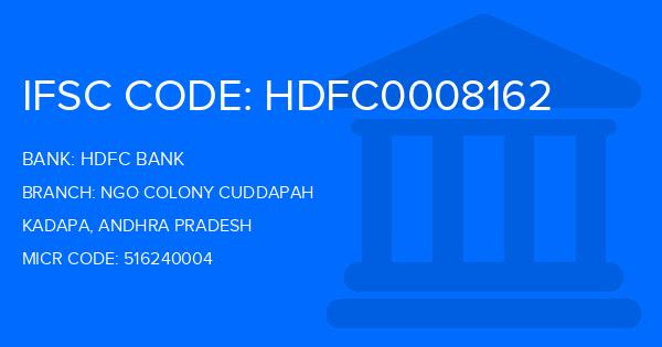 Hdfc Bank Ngo Colony Cuddapah Branch IFSC Code