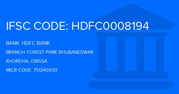 Hdfc Bank Forest Park Bhubaneswar Branch IFSC Code