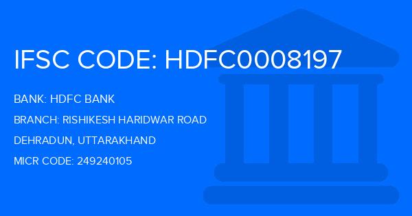 Hdfc Bank Rishikesh Haridwar Road Branch IFSC Code