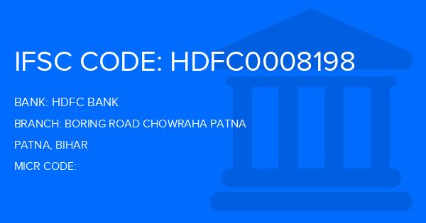 Hdfc Bank Boring Road Chowraha Patna Branch IFSC Code