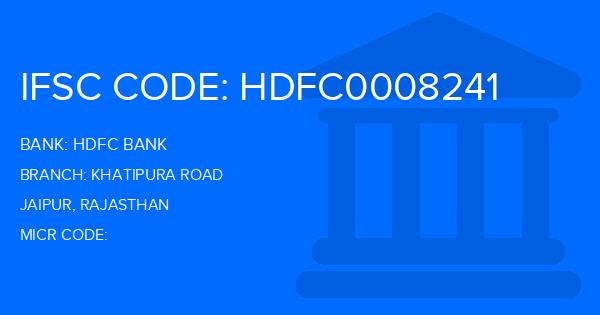 Hdfc Bank Khatipura Road Branch IFSC Code