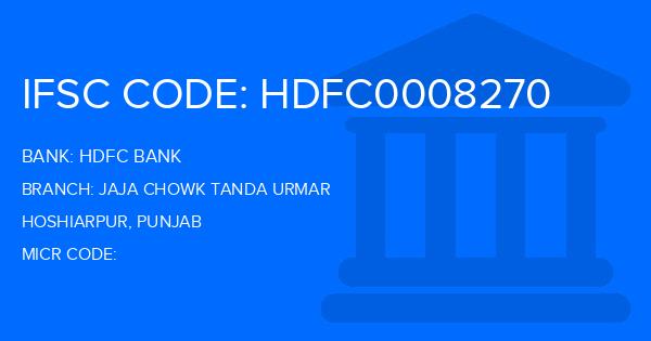 Hdfc Bank Jaja Chowk Tanda Urmar Branch IFSC Code
